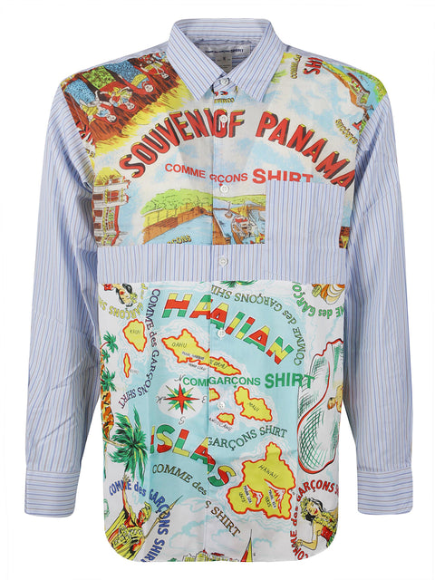 Camicia con inserti fantasia FPB059051 1STRIPEMIX COMME DES GARÇONS SHIRT