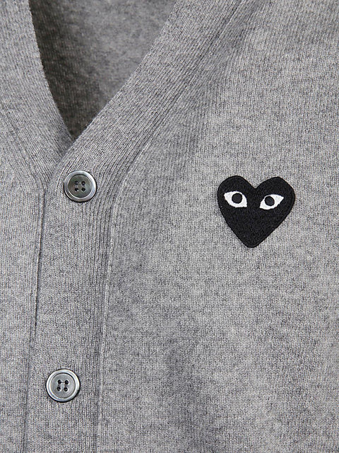 Cardigan in lana con cuore AXN024051 2LIGHTGREY COMME DES GARÇONS PLAY