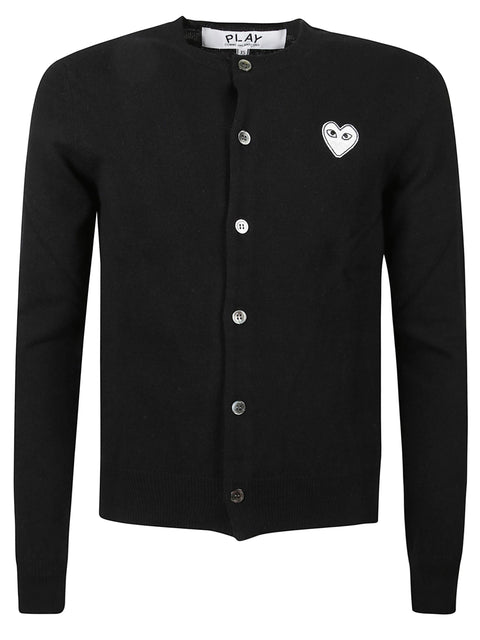 Cardigan con logo AXN061051 1BLACK COMME DES GARÇONS PLAY