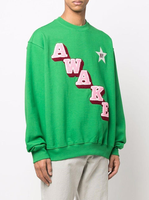 Felpa Script Crew Neck CN001 GREEN AWAKE NY