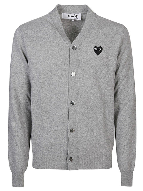 Cardigan in lana con cuore AXN024051 2LIGHTGREY COMME DES GARÇONS PLAY