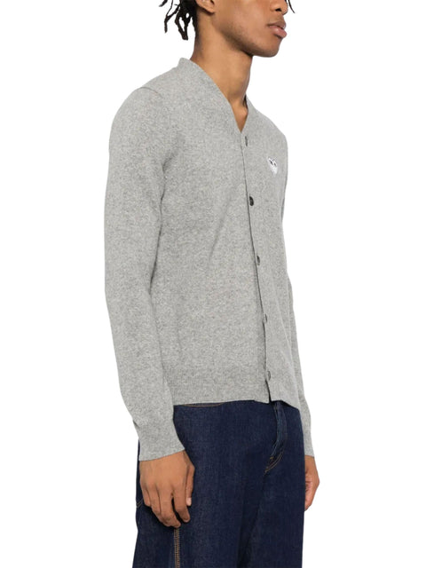Cardigan con logo a cuore AXN065051 1LIGHTGREY COMME DES GARÇONS PLAY