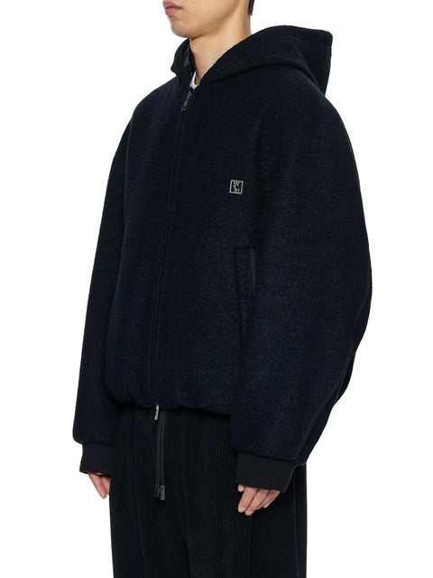 Felpa con cappuccio, zip e logo W253TS45 759B WOOYOUNGMI