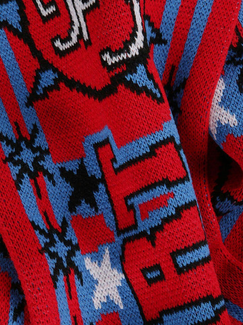 Sciarpa con logo e frange FPK401051 1REDBLUE COMME DES GARÇONS SHIRT