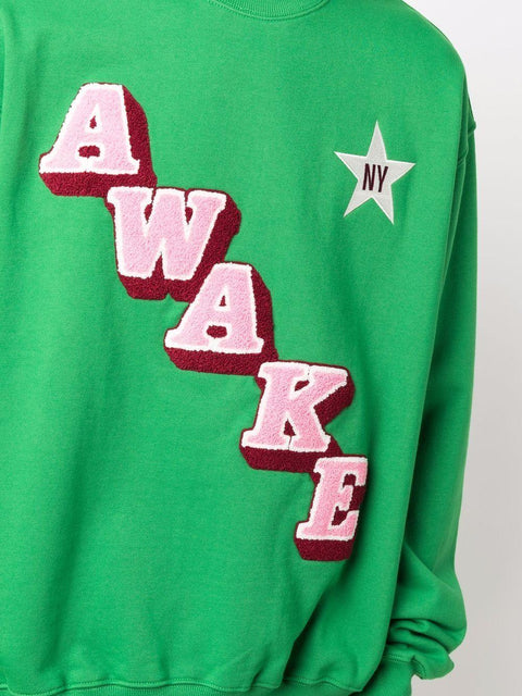 Felpa Script Crew Neck CN001 GREEN AWAKE NY