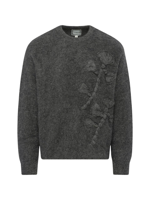 Maglia giro collo over con ricamo W253KN27 555G WOOYOUNGMI