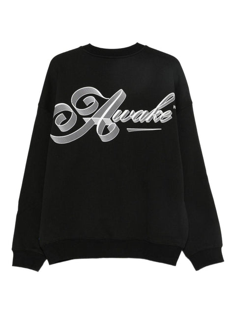 Felpa Script Crew Neck CN001 BLACK AWAKE NY
