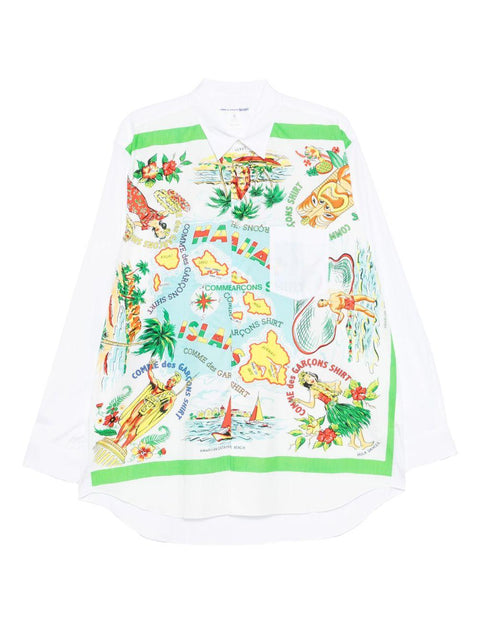 Camicia con inserti fantasia FPB060051 1WHITEMIX COMME DES GARÇONS SHIRT