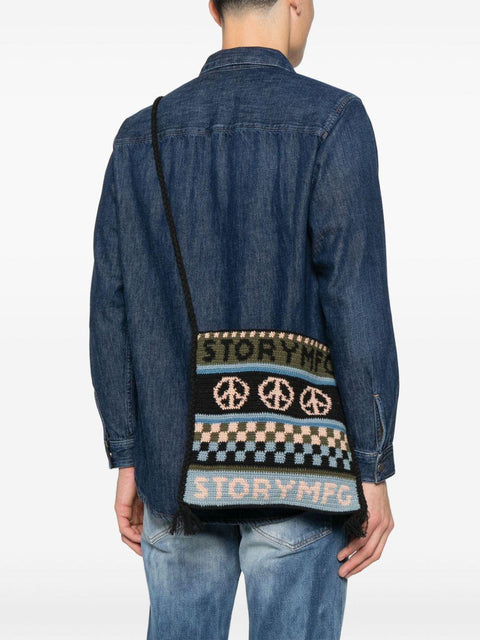 Borsa a tracolla con ricamo
