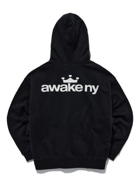 Felpa "Crown Logo Full Zip Hoodie" HD003 BLACK AWAKE NY