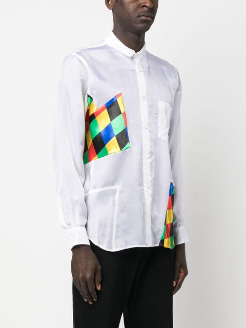 Camicia con dettagli stampati PKB003 051WHITEMULTI COMME DES GARÇONS HOMME PLUS