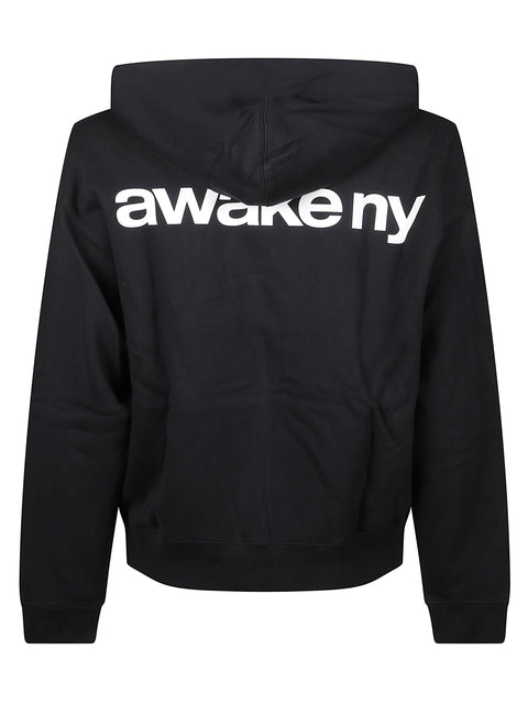 Felpa "Crown Logo Full Zip Hoodie" HD003 BLACK AWAKE NY