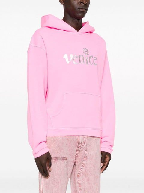 Felpa con stampa logo ERL07T031 PINK ERL