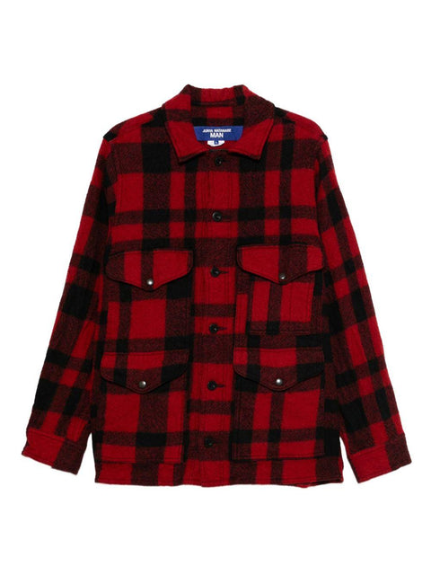 Overshirt in wool check WPJ009051 1RED JUNYA WATANABE