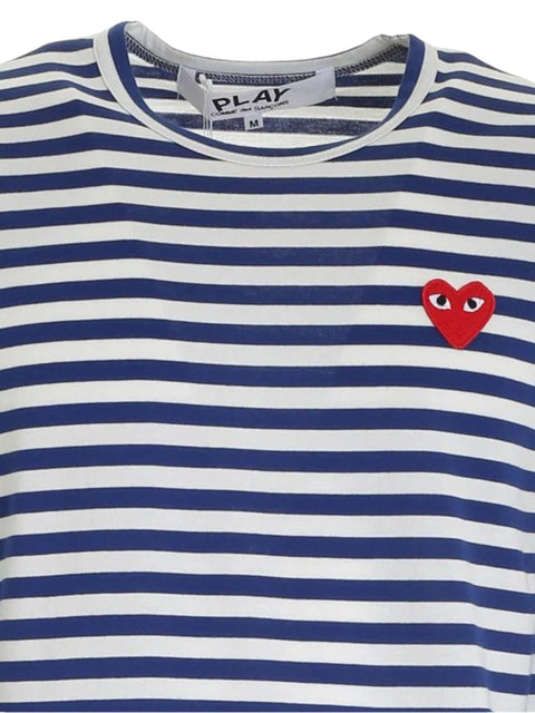 T-shirt a righe con logo AXT164051 2NAVY COMME DES GARÇONS PLAY