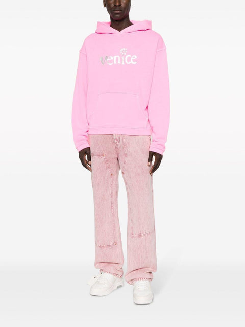 Felpa con stampa logo ERL07T031 PINK ERL