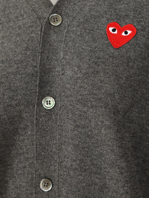 Cardigan in lana con logo AXN008051 3GRAY COMME DES GARÇONS PLAY