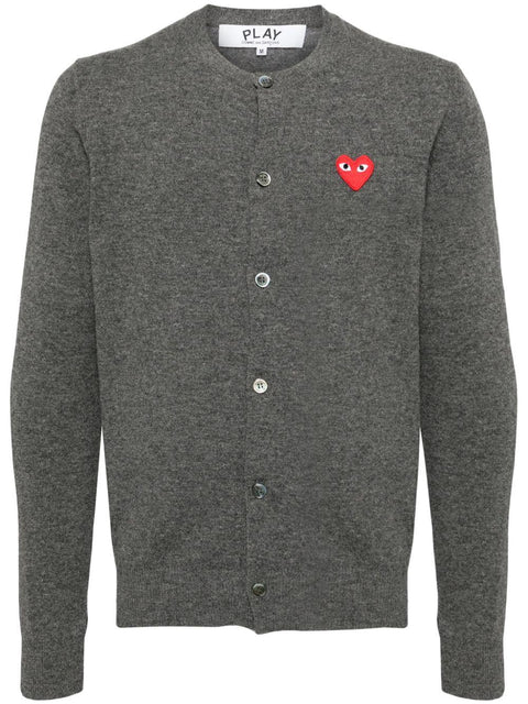 Cardigan con logo a cuore AXN007051 3GREY COMME DES GARÇONS PLAY