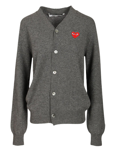 Cardigan in lana con logo AXN008051 3GRAY COMME DES GARÇONS PLAY