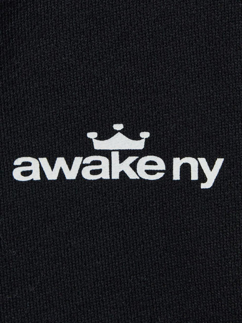Felpa "Crown Logo Full Zip Hoodie" HD003 BLACK AWAKE NY
