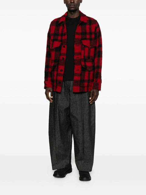 Overshirt in wool check WPJ009051 1RED JUNYA WATANABE