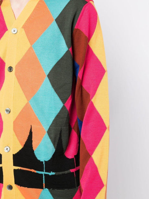Cardigan in lana PKN003 051YELLOWMULTI COMME DES GARÇONS HOMME PLUS