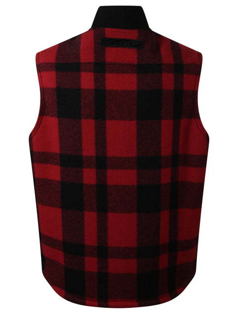 Gilet Mackinaw in lana e pelle WPV001051 1RED JUNYA WATANABE