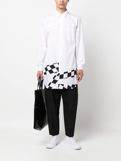 Camicia con dettagli stampati PKB004 051WHITEBLACK COMME DES GARÇONS HOMME PLUS 