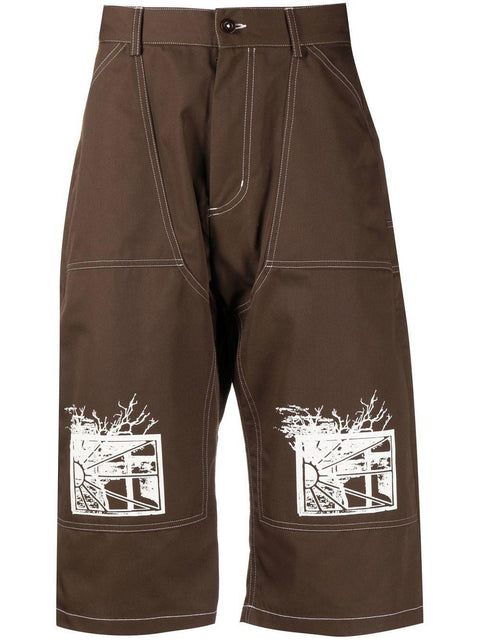 Bermuda con stampa PACC10P004 1DARKBROWN RASSVET 