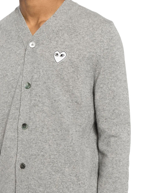 Cardigan con logo a cuore AXN065051 1LIGHTGREY COMME DES GARÇONS PLAY 