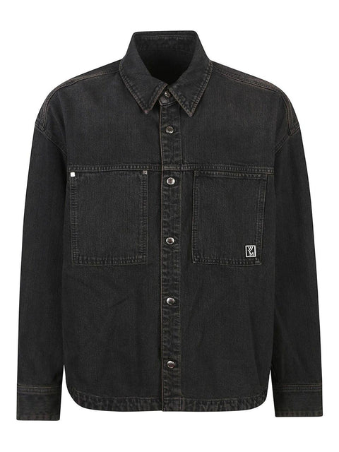 Camicia manica lunga con tasche e logo W253SH23 982B WOOYOUNGMI 