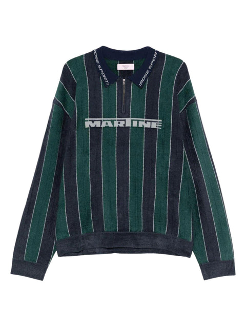 Polo m/l a righe con logo 981YA20407 GRN MARTINE ROSE 