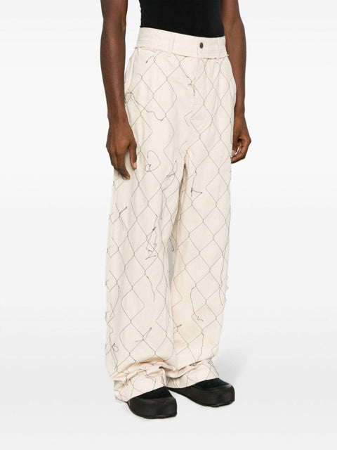 Pantalone con cuciture AIR02P001 NATURAL AIREI 