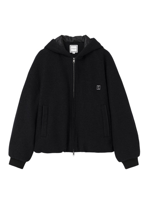 Felpa con cappuccio, zip  e logo W253TS45 759B WOOYOUNGMI 