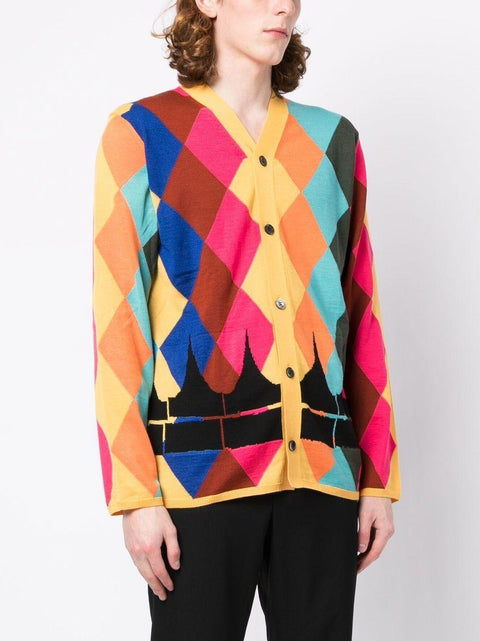 Cardigan in lana PKN003 051YELLOWMULTI COMME DES GARÇONS HOMME PLUS 