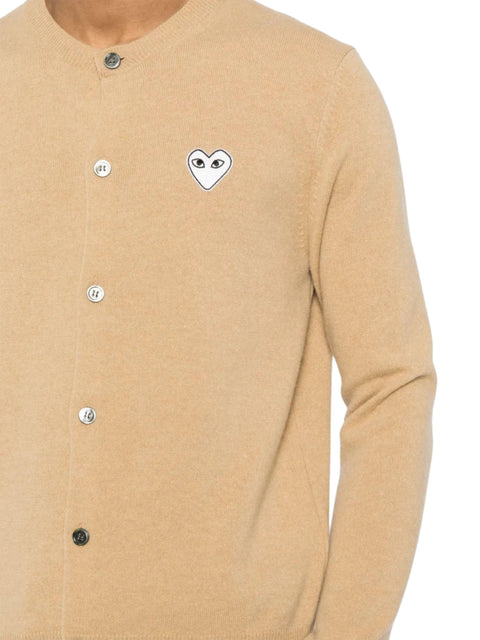Cardigan in lana con cuore AXN065051 2LIGHTCAMEL COMME DES GARÇONS PLAY 
