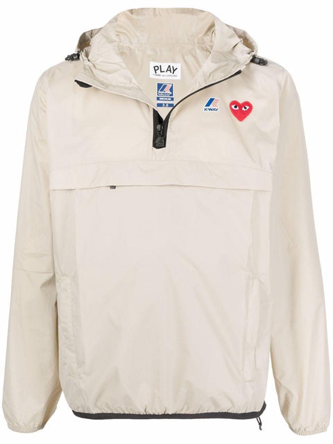 Giacca con cappuccio AZJ502051 3BEIGE COMME DES GARÇONS PLAY 