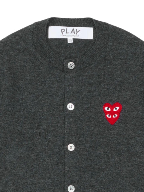 Cardigan in lana con cuore AXN075051 2GRAY COMME DES GARÇONS PLAY 