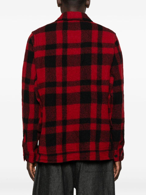 Overshirt in wool check WPJ009051 1RED JUNYA WATANABE 