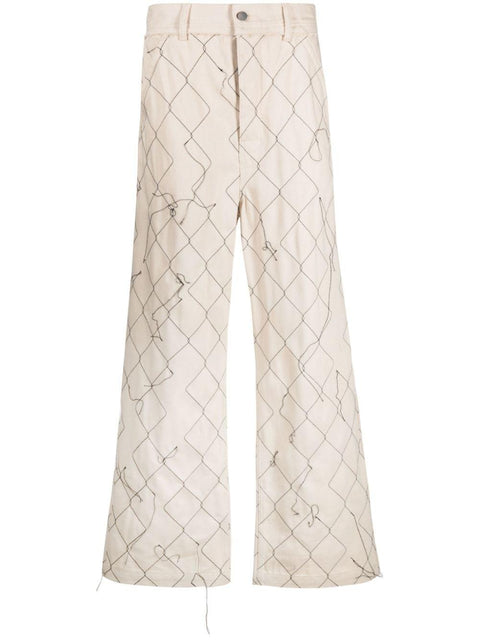 Pantalone con cuciture AIR02P001 NATURAL AIREI 