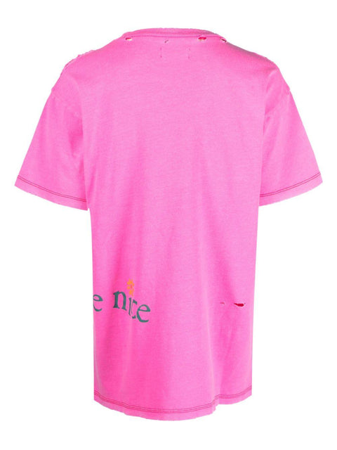 T-shirt in cotone con logo ERL07T001 PINK ERL 