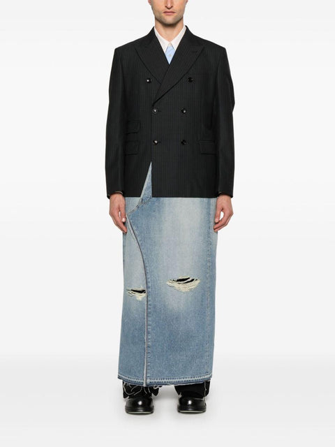 Cappotto con inserti a contrasto