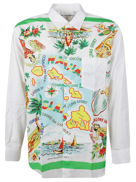 Camicia con inserti fantasia FPB060051 1WHITEMIX COMME DES GARÇONS SHIRT 