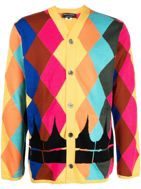 Cardigan in lana PKN003 051YELLOWMULTI COMME DES GARÇONS HOMME PLUS 