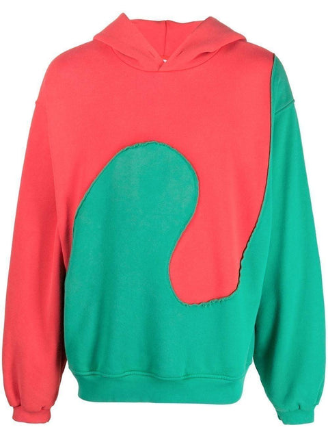 Felpa con cappuccio bicolore Waves ERL05T017 REDGREEN ERL 