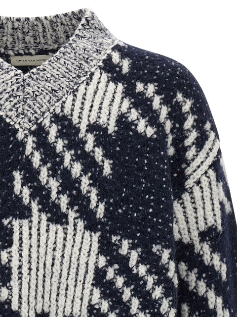 Maglia Marti in lana con fantasia jacquard 2520212382726 001 DRIES VAN NOTEN 