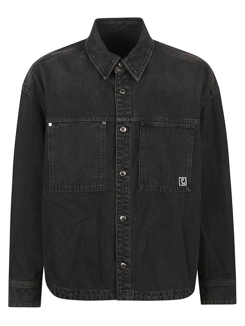 Camicia manica lunga con tasche e logo W253SH23 982B WOOYOUNGMI 