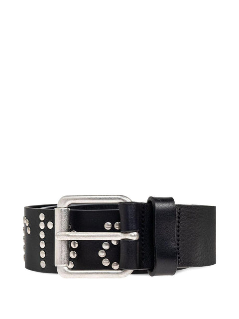 Cintura 'Script Stud Belt' in pelle con logo borchiato I034422 0M4XX CARHARTT WIP 
