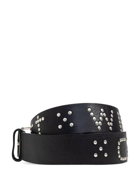 Cintura 'Script Stud Belt' in pelle con logo borchiato I034422 0M4XX CARHARTT WIP 