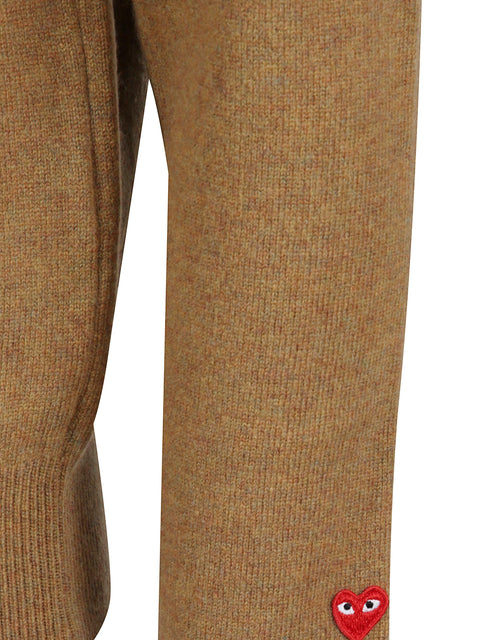 Cardigan con logo a cuore AXN091051 3CAMEL COMME DES GARÇONS PLAY 